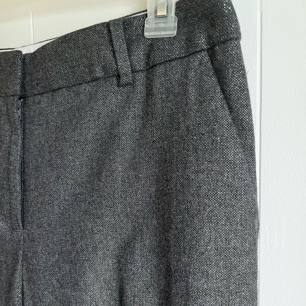 Talbots Wool Blend Metallic High Rise Straight Holiday Brown Office Pants Sz 10 - Picture 4 of 11